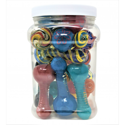 3.5" Assorted Designs & Art Hand Pipe - Jar (Display of 20) [35PTXP20-JAR]