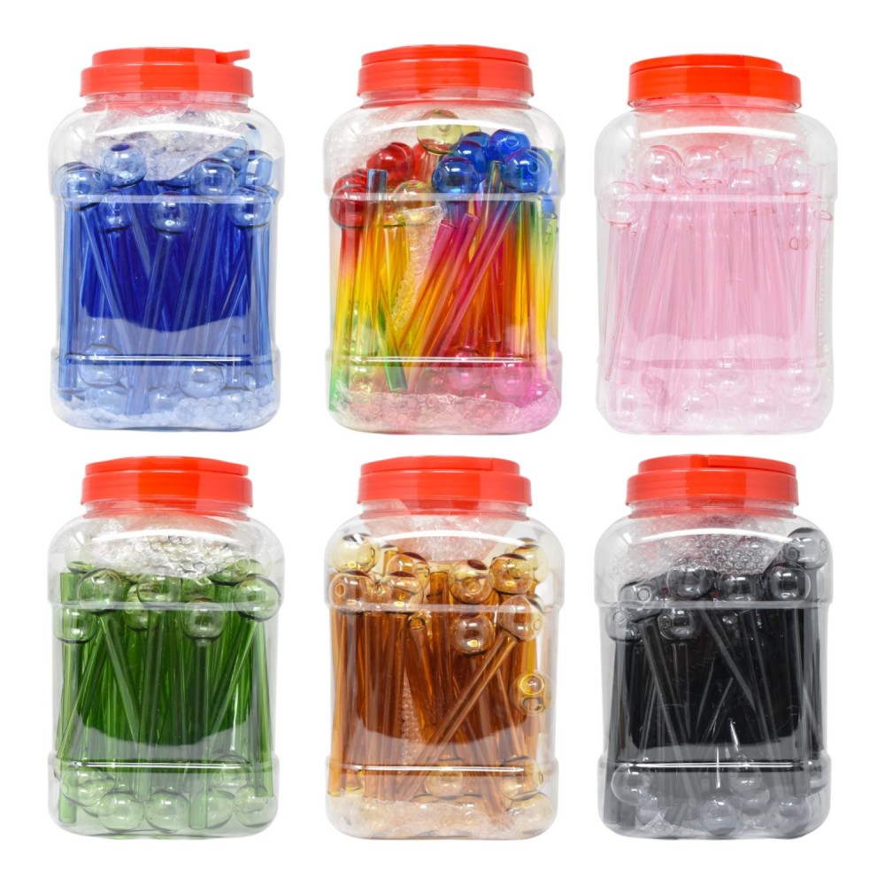6-Inch Glass Oil Burners – 60 Count Jar for Wholesale