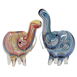 Assorted Colors Elephant Hand Pipe Jar - (Display of 10) [AP02-10-JAR]