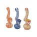 Assorted Mini Spiral Line Bubbler Hand Pipe - (Jar of 15) [GMB50JAR15]