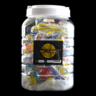 3" Assorted Styles Hand Pipes 40Ct Jar [HP3JAR40]
