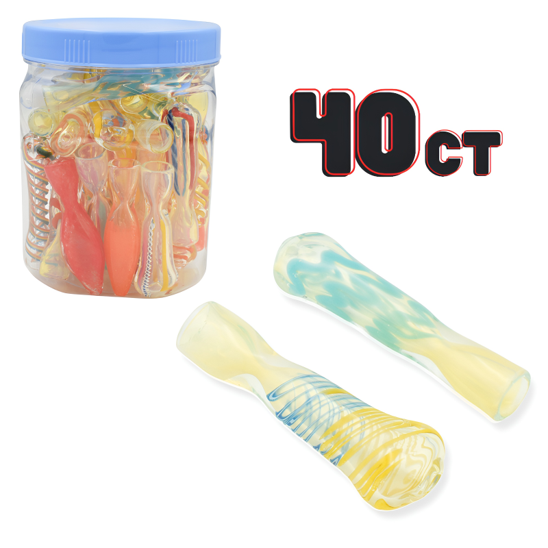 2.5" Mix Design Fumed Chillum – 40ct Jar
