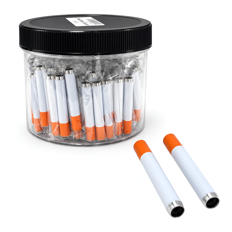 2" Small Regular Metal Cigarette Pipe – 100ct Jar