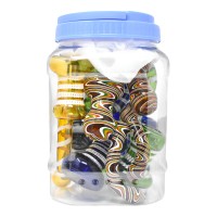 6"-7" Assorted Color Tube Bubbler Hand Pipe - 10CT JAR [JAR10GMB150]