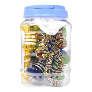 6"-7" Assorted Color Tube Bubbler Hand Pipe - 10CT JAR [JAR10GMB150]