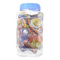 6"-7" Assorted Design Swirl Art Bubbler Hand Pipe - 15Ct JAR [JAR15GMB150]