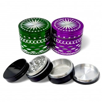 42mm 4-Piece Assorted Metal Grinders - 19Ct JAR [JAR19ASMG]