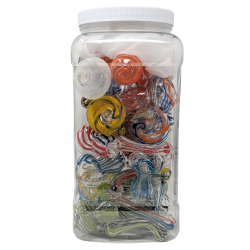 Mini Assorted Swirl Ribbon Bubbler Hand Pipe - (Jar of 20) [JAR20GMB65]