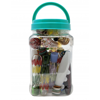 USA Color - Assorted Designs Heavy Art Chillums - 20ct Jar [JAR20RKP-2]