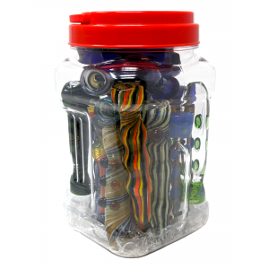 USA Color - Assorted Designs Heavy Art Chillums - 20ct Jar [JAR20RKP-3]