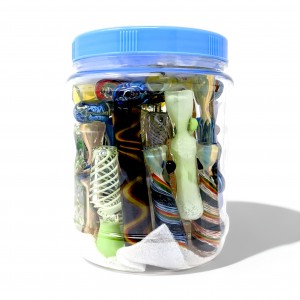 3-4" Assorted Chillums Galore Hand Pipe - 32ct JAR [JAR32ASCHP]
