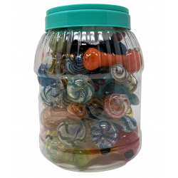 3" Assorted Design Hand Pipes Jar - (Display of 35) [JAR35HP3]