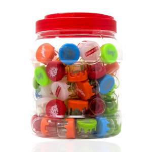 Assorted Art Work Glass Jar W/ Silicone Lid [JAR70CT]