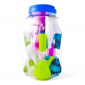 8" Assorted Color & Design Dome Perc Beaker Water Pipe - 8Ct JAR [JAR8WP81P]