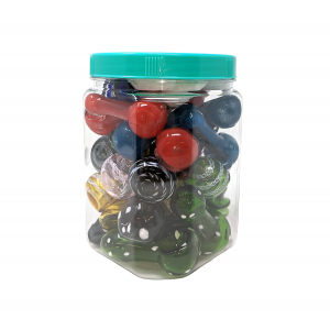 2.5" Assorted Colors/Design Hand Pipes Jar - 28Ct [JARHP28]