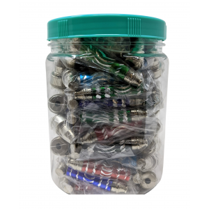 3" Assorted Design Metal Pipe Jar - (Display of 65) [JARMP65]