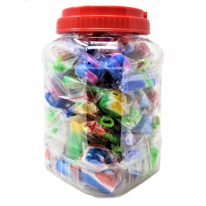 Assorted Colors Silicone Hand Pipes Jar - 60Ct [JARSP60]