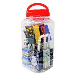 Assorted Design Juice Box Bubbler W/ Quartz Banger JAR - (Jar of 10ct) [JUICEJAR10-B]