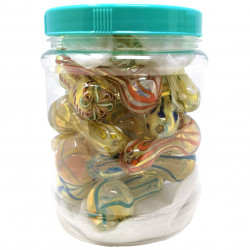 3" Assorted Design Gold Fumed Hand Pipe 20Ct Jar [KP20HPJAR]