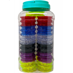 70mm 2Part Plastic Grinder Assorted Colors - JAR (Display of 50) [PG50-JAR]
