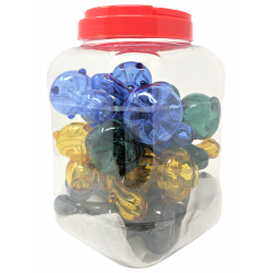 5.5" Assorted Solid Color Donut Bubbler Hand Pipe - (Jar of 12) [RJA12BJAR]