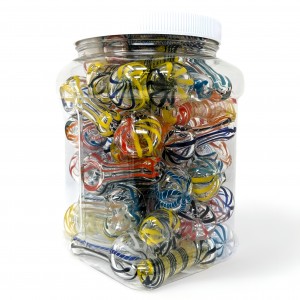 2.5" Assorted Color Ribbon Art Hand Pipes 45ct Jar - [RJA45HPJAR]