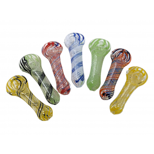 3" Assorted Color Swirl Art Hand Pipe 20Ct Jar - [RKGS20JAR]