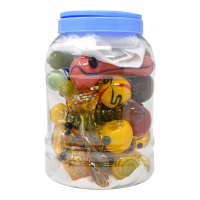 4.5-5" Assorted Vibrant Art Spoon Hand Pipe - 20Ct JAR [SAA20JAR]