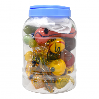 4.5-5" Assorted Vibrant Art Spoon Hand Pipe - 20Ct JAR [SAA20JAR]
