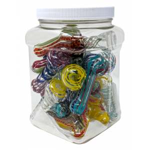 3" Assorted Designs Heavy Hand Pipes 20ct JAR [SAJ20HP3JAR]