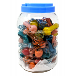 2.75" Assorted Designs Good Quality Dicro & Regular  Hand Pipe 70Ct Jar - [SAJ70JAR]