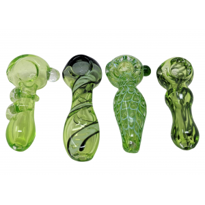 3" Slyme Tube Assorted Design Heavy Hand Pipes - Jar (Display of 15) [SG3-15-JAR]