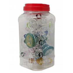 6" Mini Assorted Design Perc Beaker Water Pipe - (Jar of 12) [SGWP-12-JAR]