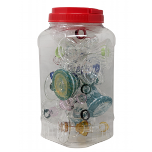 6" Mini Assorted Design Perc Beaker Water Pipe - (Jar of 12) [SGWP-12-JAR]
