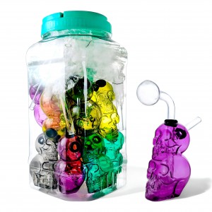 Assorted Color Double Skull Sniffer - 15Ct Jar [SN0815]