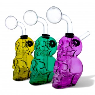 Assorted Color Double Skull Sniffer - 15Ct Jar [SN0815]