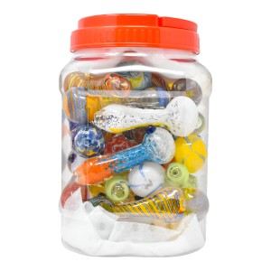 4.5" Assorted Vibrant Color Spoon Hand Pipe - 32Ct JAR [SN32HPJAR]