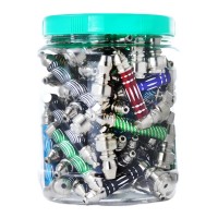 3" Assorted Color Hand Crafted Metal Pipe (44 count JAR)