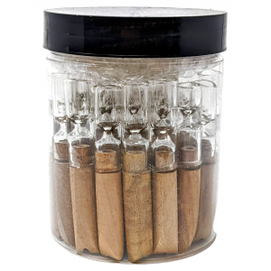 3" Teak Wood/Glass One Hitter - (Jar of 35) [WOH35CT]