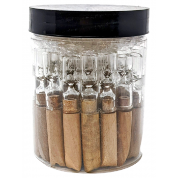 3" Teak Wood/Glass One Hitter - (Jar of 35) [WOH35CT]