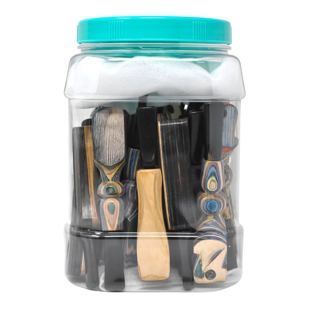 Assorted Styles Multi Color Wood Pipe 25 Count Display Jar