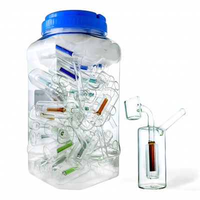 4" Fixed Banger W/ Perc Water Pipe - 25Ct Jar [WP8065BN]