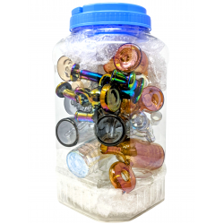 5"- 6" Assorted Designs Electroplated Bubblers 16Ct Jar - [WPL16JAR]