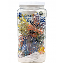 2.5" Assorted Designs High Quality Hand Pipe - (Jar of 70) - [ZD70HPJAR]