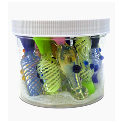 3" Assorted Slyme Chillum Hand Pipe - (Jar of 15) [ZDJAR15CH]