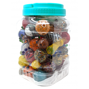 4" Assorted Designs Hand Pipes 28ct JAR - [ZDJAR28H]