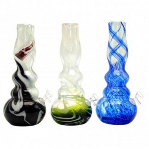 12" RoundB 2 Bulb Wide Neck Soft Glass - Glass On Rubber [MA-1202]