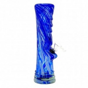 10" Finger Grip Soft Glass Straight Water Pipe - Glass On Rubber [MA-1012]