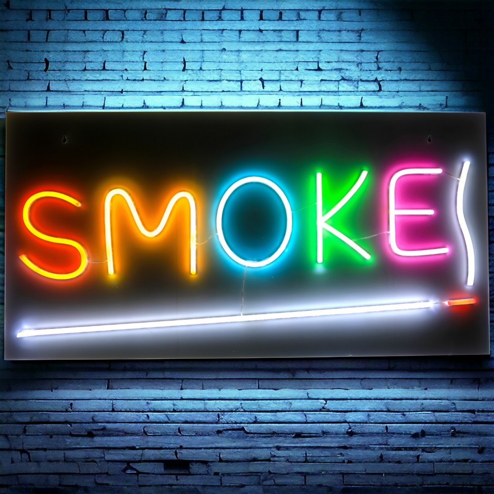 32" x 16" Neon Sign - Smoke [LED-NS009] PICKUP ONLY