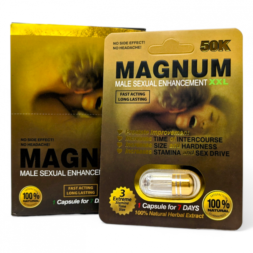 Magnum 50K Male Sexual Enhancement XXL Capsules, 24-Count Display